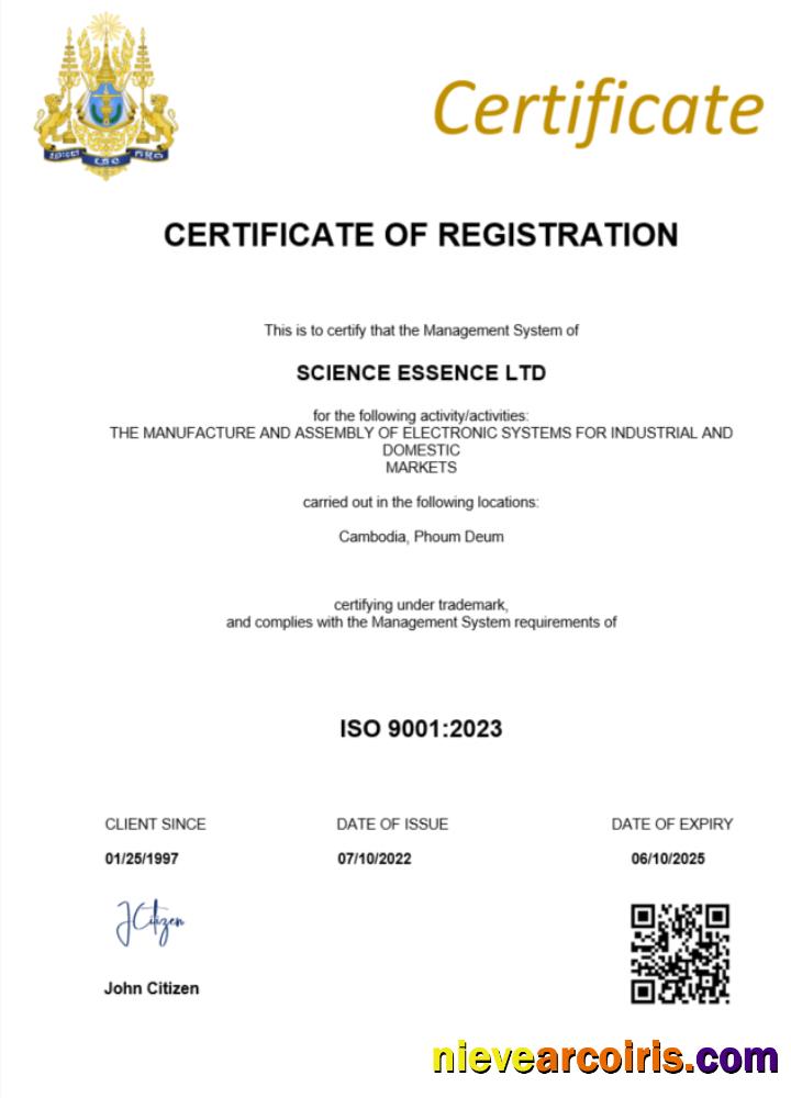 Cambodia  certificate of registration